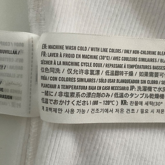 Abercrombie & Fitch Wrap Sleeveless Bodysuit Sz L White Stretch Capsule Ribbed - Picture 12 of 13